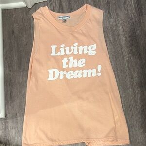 Sub_Urban Riot Peach Sleeveless Crew Neck Top